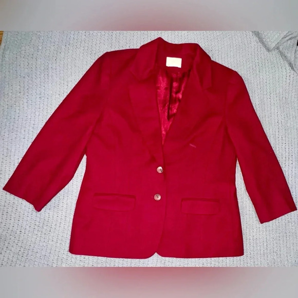 Pendleton Jackets & Blazers - Vintage Pendelton Red Burgundy Wool Blazer size 16